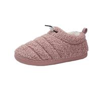Couples Hommes Femmes Slip On Fourrure Plat Maison Dames Pantoufles Hiver Peluche Pantoufles Pantoufles Filles Noël Chaussons en peau d'agneau, Rose, 45 EU