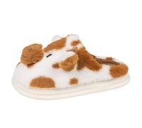 Couples Hommes Femmes Slip On Fourrure Plat Maison Dames Pantoufles Peluche Moelleux Confortable Fermé, marron, 41 EU