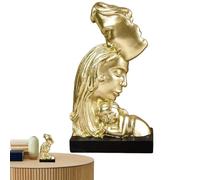 Couples Kiss Sculpture - Resin Romantic Figurine, Collectible Art Statue Elegant Design for Daily Use Home Office Bookshelf Desktop Living Room Wedding Decor Gift for Family Friends 9.84 inches