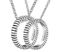 Couples of Love 2 Pendants en Acier Inoxydable Anneaux de 3,8 mm Paire de chaînes Collier Masculin 60 cm Chaîne féminine 50 cm Taille 54 et 62, Acier Inoxydable, Pas de Cconie
