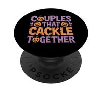 Couples qui s'accrochent ensemble Halloween PopSockets PopGrip Adhésif