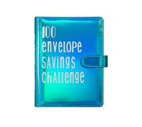 Couples Save for 100 Days to Challenge The Savings Book A5 Simple Personality Enveloppe à feuilles mobiles Bleu