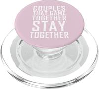 Couples That Game Stay Together Cute Gamer Couple Gaming PopSockets PopGrip pour MagSafe