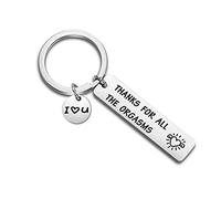 Couples Valentines Keychain Merci pour tous les orgasmes Keychain Key Ring Gift pour mari femme (Plata)