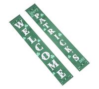 Couplet Décoratif de Porte Saint-patrick, Bannière Verte | Polyester Réutilisable, Affichage Intérieur Extérieur, Entrée Porche Colonne, Ambiance Festive, Mot de Bienvenue