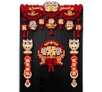 Couplet du Nouvel An chinois 2025, breloque décorative - Ensemble de personnages de l'année du serpent Fu, couplets de l'année du serpent 2025, Fu pour la décoration de la fête du