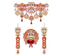 Couplet du Nouvel An chinois 2025 | Kit de personnages de l'année du serpent Fu - Ensemble de personnages pour le Nouvel An chinois traditionnel 2025 - Pour festival et décoration d'intérieur