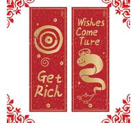 Couplets de décoration du Nouvel An chinois | Banner de l'année de serpent coloré - décoration de festivals de printemps drôle, bannière de porte des fêtes pour portes, murs, porches