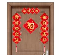 Couplets de printemps, couplés chinois | Bannière magnétique rouge chinoise | Accessoires pour l'année du serpent 2025, de FU, décoration de fête de printemps pour