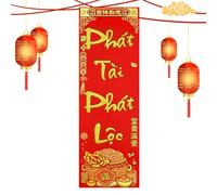 Couplets de Printemps vietnamiens, Nouvel an, Festival du Printemps, Couples vietnamiens | Poudre d'or estampage à Chaud pour Porte du Festival du Printemps pour la Lune Asiatique