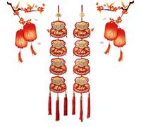 Couplets Vietnamiens - 2 Pièces Bannière Rouge pour Porte d'Entrée,Décoration De Couplets du Nouvel an,pour la Maison Le Salon Les Fêtes Les Événements Les Célébrations