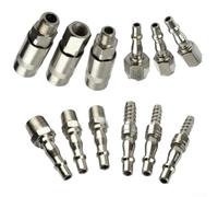 Coupleur d'air en acier trempé 1/4" 3/8" | Acier traité thermiquement, pression maximale de 300 psi, compatible PCL, vanne d'arrêt rapide, ensemble de 12 pièces