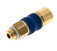 Coupleur d'air en laiton DN 5 à code bleu Prise femelle G 1/8 pouce mâle