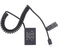 Coupleur d'alimentation USB-C Type-C vers câble à Ressort LP-E17 à décodage Complet DR-E18 pour Appareil Photo Canon EOS RP 77D 200D Mark II 750D 760D 800D 850D ; Rebel T6i T6s T7i T8i