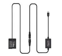 Coupleur DC DMW-BLC12 HUIOP Câble USB Type C PD vers DMW-DCC8 Coupleur DC de batterie factice DMW-BLC12 de rechange pour appareils photo LUMIX DMC-FZ2500 FZ1000 FZ300 FZ200 G85 GX8 G7 G6 G5 GH2 DD