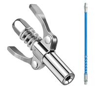 Coupleur de graissage haute pression, 10 000 PSI - Double poignée G - Pour 30 cm - Avec pince de verrouillage pour M6/M8/M10/M12/M14