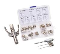 Coupleur De Graisse - Raccords De Graissse Haute Pression Avec 3 Aiguilles À Graisese | Kit D'accessoires De Graissage À Connexion Rapide, Coupleurr À Dégagement Rapidde, Coupleeur De Pistolet À Grais