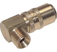Coupleur de moule DN 6 en acier inoxydable Embout G 1/4 pouce filetage mâle Double obturation 90-deg