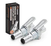 Coupleur de pistolet à graisse Saker - Mise à niveau à 14000 PSI, coupleurs à dégagement rapide professionnel, compatibles avec tous les pistolets à graisse avec raccords 1/8" NPT (2 pièces)