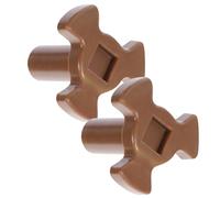 Coupleur de Plateau Tournant Y en Plastique pour Micro-ondes, 2 Pièces | Pièces de Rechange Marron, Forme en Y, pour Axe Moteur et Plateau en Verre