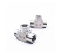 Coupleur femelle en T 3 voies en acier inoxydable 304 pour eau et gaz propane 1/8", 1/2", 1/4", 1/4", 1/4", 1/4" BSPP M20 x 1,5 mm