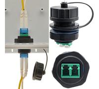 Coupleur fibre LC-APC, CTRICALVER connecteur LC étanche, 1 connecteur câble fibre IP68 avec couvercle poussière Interface verte utilisée pour connecter des modules optiques SFP, modules pré-terminés