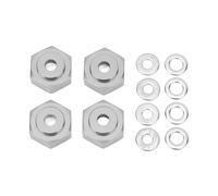 Coupleur hexagonal RC professionnel en alliage d'aluminium, adaptateur hexagonal de roue RC pour voitures 1/10 RC gris titane 4 pièces