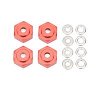 Coupleur hexagonal RC professionnel en alliage d'aluminium, adaptateur hexagonal de roue RC pour voitures RC 1/10 rouge 4 pièces