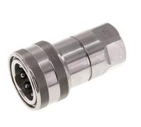 Coupleur hydraulique en acier inoxydable DN 12.5 Embout G 1/2 pouce filetage femelle ISO 7241-1 B D 23.5mm