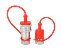 Coupleur hydraulique mâle et femelle ISO 7241-A, 2 pièces, 1/2 po NPT, raccord rapide hydraulique avec capuchons anti-poussière