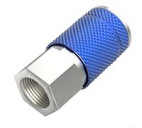 Coupleur NPT de 6,35 mm à connexion rapide avec manchon de protection pour des connexions fiables de compresseurs d'air, cloueurs et accessoires dans le chantier et le garage