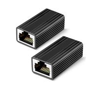 Coupleur pour RJ45 (2 packs), Connecteur de câble Ethernet, Connecteur de paires de câbles réseau, Coupleur Ethernet, Adaptateur LAN pour câbles Ethernet, Câbles réseau, Cordons de brassage - noir