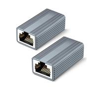 Coupleur pour RJ45 (2 packs), Connecteur de câble Ethernet, Connecteur de paires de câbles réseau, Coupleur Ethernet, Adaptateur LAN pour câbles Ethernet, Câbles réseau, Cordons de brassage - Gris