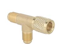 Coupleur rapide accès vannes en T adaptateur de robinet à tournant sphérique de climatiseur adaptateur en T de noyau convient pour le collecteur de pompe à vide