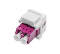 - Coupleur réseau - LC/UPC multimode (M) pour LC/UPC multimode (M) - fibre optique - duplex - OM4 - connecteur Keystone - violet