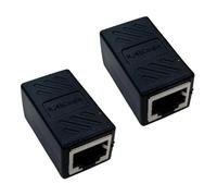 Coupleur RJ45 - Non spécifié - Pack de 2 - Noir - Compatible Cat 5/6/7 - Rallonge réseau