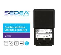 Coupleur Satellite Terrestre - HD4K - 2 Entrées 1 Sortie - Filtre 5G LTE 700 - Intérieur Extérieur