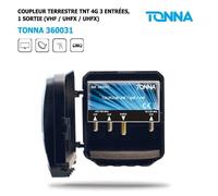 Coupleur terrestre TNT VHF - Tonna - UHFX - 3 Entrées - 1 Sortie - Filtre 4G