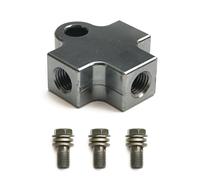 Coupleur universel en T pour tuyau de frein de moto ATV en aluminium CNC, adaptateur 3 voies avec 3 boulons banjo M10 (gris)