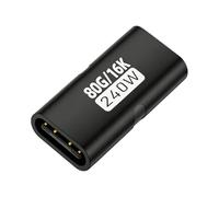 Coupleur USB C : boîtier en aluminium, connecteur de type C, lien mâle femelle, extension de passage d'énergie 240 W avec support de données, conférence, voyage, bureau, ordinateur portable, usage