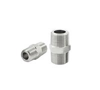 Coupling, Stainless Steel Hex Nipple,M12 M14 Metric Male Thread 304 Stainless Steel Hex Nipple High Pressure Resistant Pipe Fitting Connector(M12x1.5 To M14x1.5)