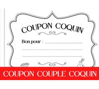 Coupon couple coquin: 50 "bons pour" vierges à remplir selon vos envies | chéquier spécial couple pour les amoureux, les romantiques ou coquins | ... Valentin, evjf, evg, anniversaire ou Noël