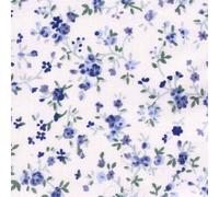 Coupon de tissu en coton Fleurs rose bleu 55 cm