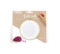 Coupon de tissu tulle à broder - Blanc - 45 x 60 cm