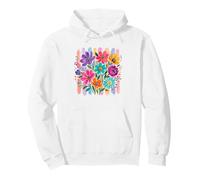 Coups de Pinceau colorés pour Bouquet Floral Peintre Sweat à Capuche