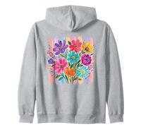 Coups de Pinceau colorés pour Bouquet Floral Peintre Sweat à Capuche