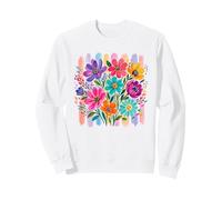 Coups de Pinceau colorés pour Bouquet Floral Peintre Sweatshirt