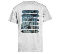Coups De Pinceau Tropicaux À Manches Courtes pour Hommes Gris Grey Men Tee Short Sleeve T-Shirt