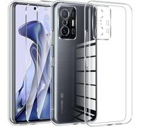 Couqe Pour Xiaomi 11t/11t Pro 5g Avec 2 Pi¿¿Ces Verre Tremp¿¿ Protection ¿¿Cran, Transparente Silicone Tpu Bumper Housse Pour Xiaomi 11t Anti-Choc, Anti-Scratch Hd Clair ¿¿Tui Protection Case