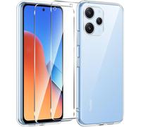 Couqe Pour Xiaomi Redmi 12 4g Avec 2 Pi¿¿Ces Verre Tremp¿¿ Protection ¿¿Cran, Transparente Silicone Tpu Bumper Housse Pour Redmi 12 Anti-Choc, Anti-Scratch Hd Clair ¿¿Tui Protection Case